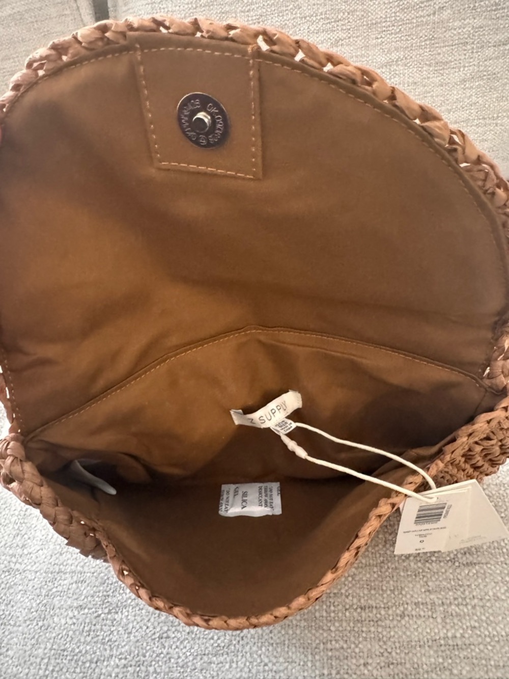 Braided Straw Crossbody Bag - Brown - Picture 3 of 4